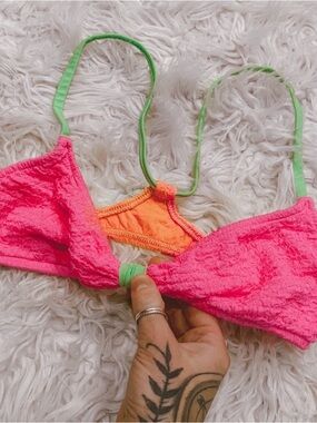 Vintage 90s Citrus Neon Bikini Top